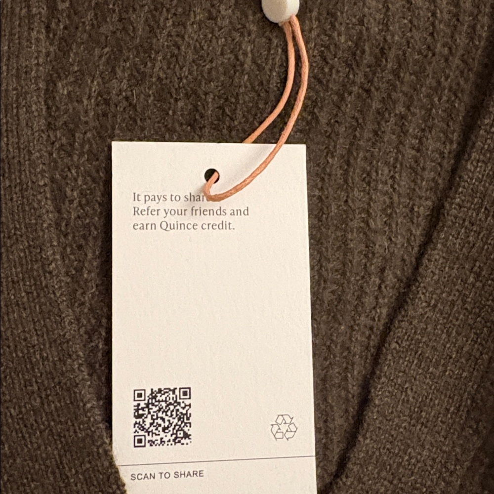 Quince Mongolian Cashmere Oversized Boyfriend Cardigan Sweater in Brown Size S - Picture 6 of 6